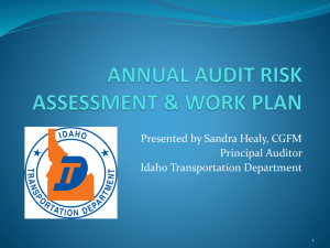 Annual Audit Risk Assessment and Work Plan - AASHTO