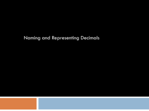 Naming Decimals