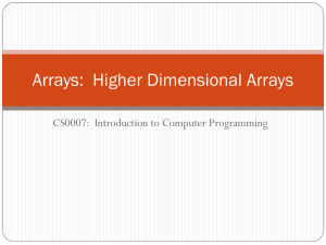 two dimensional arrays