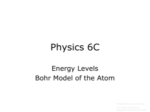 26.3 Physics 6C Energy Levels