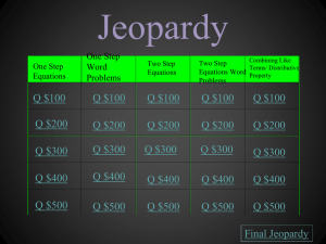 Jeopardy Equations Review