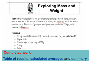 Weight and Mass