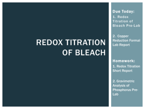 Lab 8: Redox Titration of Bleach