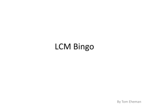 LCM Bingo