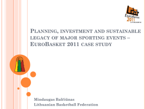 Planning, investment and sustainable legacy of major sporting events