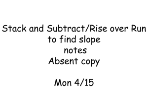 Stack and Subtract/Rise over Run to find slope notes Mon 4/15