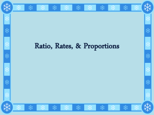 Ratio, Rates, & Proportions