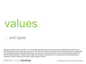 values - TouchDevelop