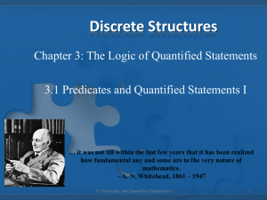 3.1 Predicates and Quantified Statements I