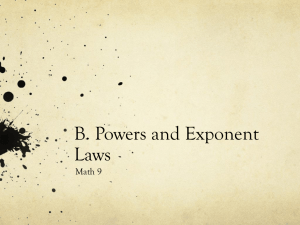 Powers (exponents)