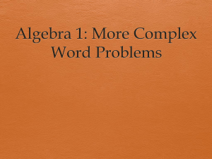 Complex Equation Word Problems