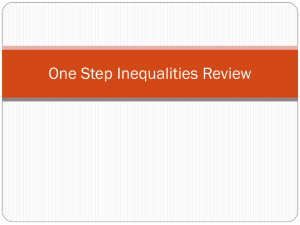 One Step Inequalities Review