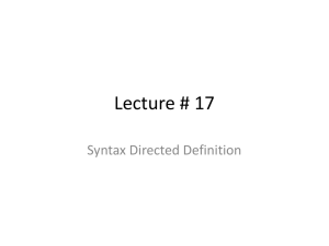 Lecture#17 - cse344compilerdesign
