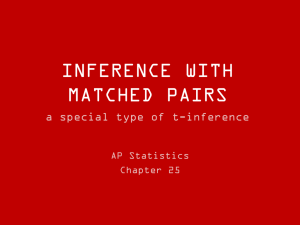 25 Notes - Inferences with Matched Pairs
