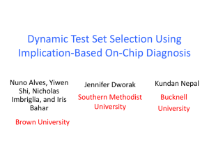 Dynamic Test Set Selection Using Implication-Based
