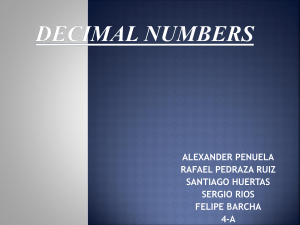 DECIMAL NUMBERS - Pedraza
