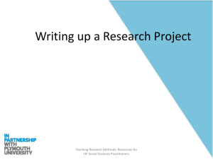 Writing Up A Research Project Ppt