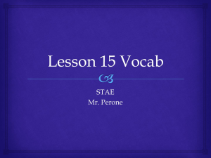 Lesson 15 Vocab