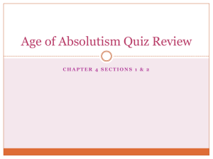 Age of Absolutism Quiz Review _chapter 4 sections 1_2_