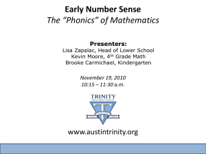 Early Number Sense The - Trinity Episcopal School