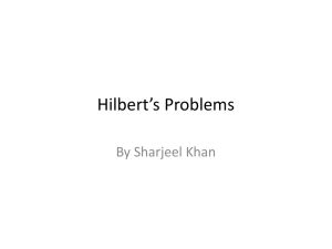Hilbert`s Problems