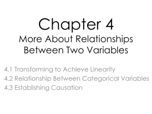 Chapter 4 More About Relationships Between Two Variables