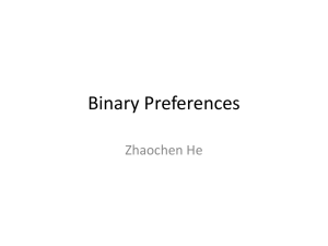 Lecture 1: Binary Preferences