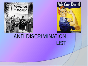 Unit 4 Outcome 1 - Anti Discrimination List