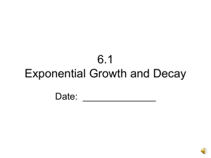 6.1 Exponential Growth and Decay - Ell