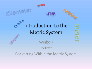 Introduction to the Metric System