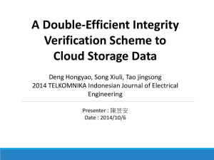 A Double-Efficient Integrity Verification Scheme to Cloud