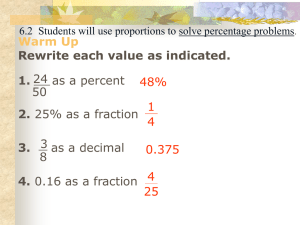 The Percent Proportion - PMS-Math