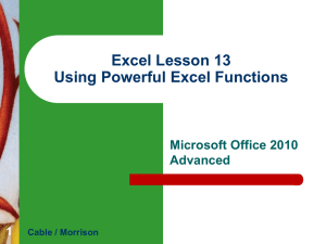 Excel Lesson 13