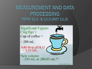 Measurement, Error, Sig. Figs. and Error Processing