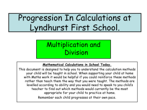 Progression In Calculations.