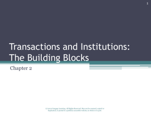 Transactions and Institutions: The Building Blocks