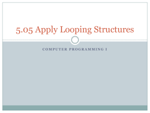 Apply Looping Structures