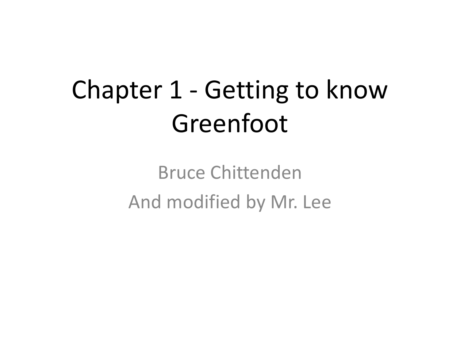 greenfoot chapter 2