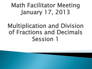 Multiplication and Division of Fractions and