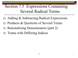 Expressions Containing Several Radical Terms