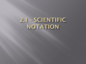 2.1 - Scientific Notation