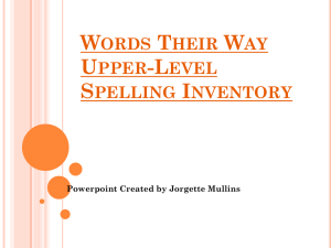 Words Their Way Upper-Level Spelling Inventory