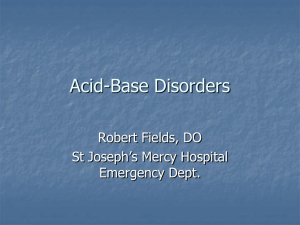 Acid-base disorders - Livingston and Brighton ED