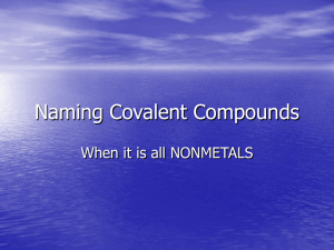 Naming Covalent Compounds