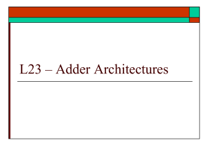 ECE 3561 - Lecture 24 Alternative Adders