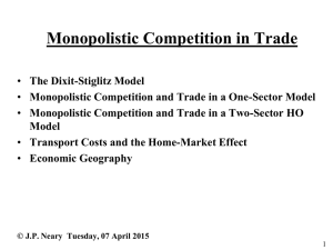 Monopolistic Competition in Trade ()