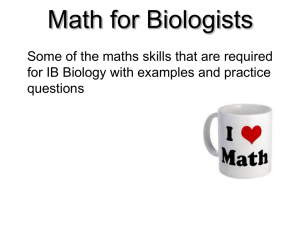 Maths for Biologists