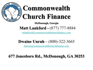 Commonwealth Church Finance