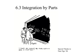 Section 6.3: Integration by Parts