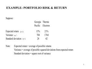 EXAMPLE: PORTFOLIO RISK & RETURN